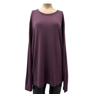 Theory Anemone Aburgine Multi Relaxed Long-Sleeve Tee Top Women XL NWT